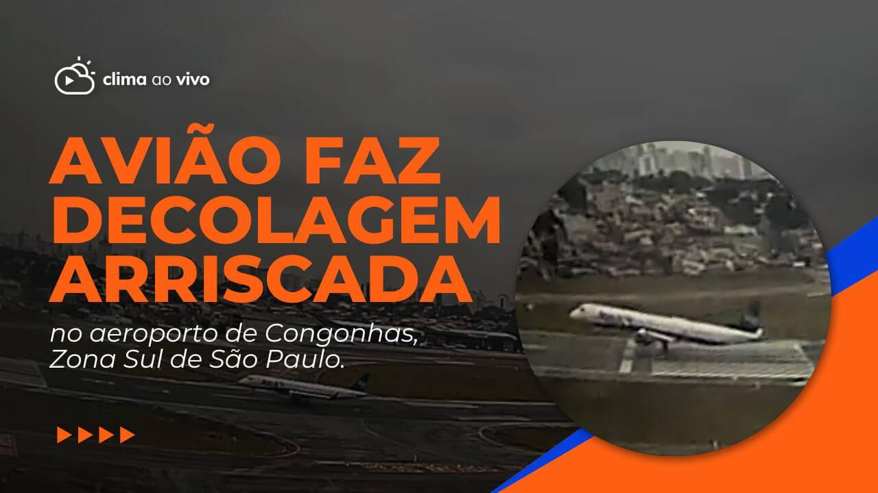 Avião faz decolagem arriscada no aeroporto de Congonhas, Zona Sul de São Paulo - 27/05/24