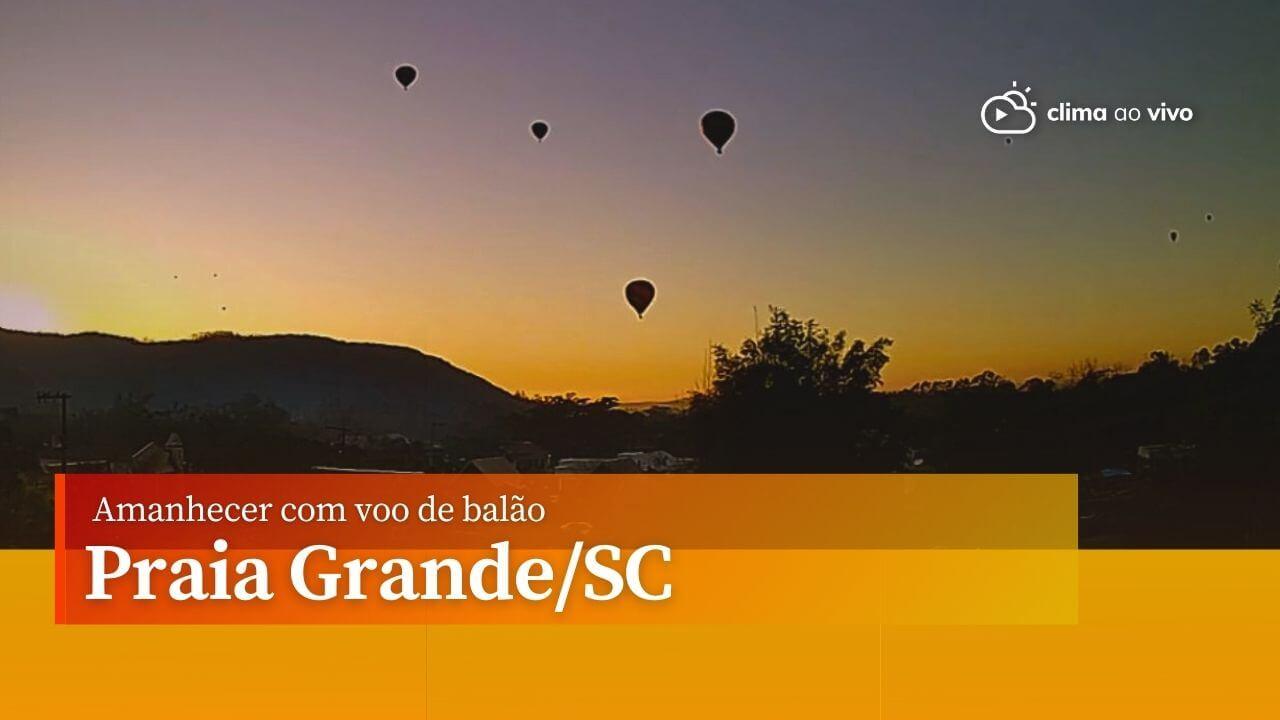 Belo amanhecer com passeio de balão em Praia Grande/SC - 19/07/24