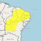 Alerta amarelo para vendaval em partes da região Nordeste