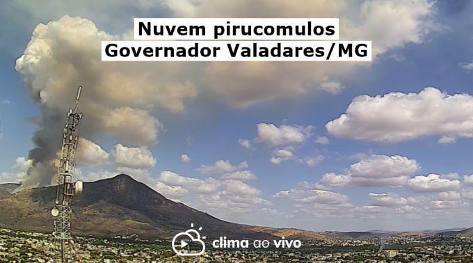 Grande queimada gera nuvem pirocumulos em Governador Valadares/MG - 28/09/21