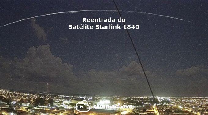 Reentrada do satélite Starlink 1840 sobre Imperatriz/MA - 28/01/22