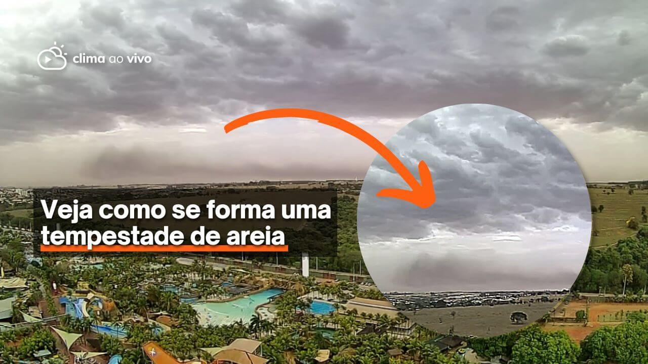 Vídeo exclusivo em Olímpia/SP mostra como se forma uma tempestade de areia - 18/08/22