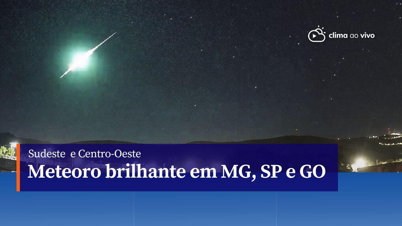 Meteoro brilhante cruza o céu de três estados brasileiros nesta terça-feira - 14/11/23
