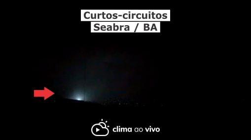 Tempestade de raios com curtos-circuitos em Seabra / BA - 10/04/20